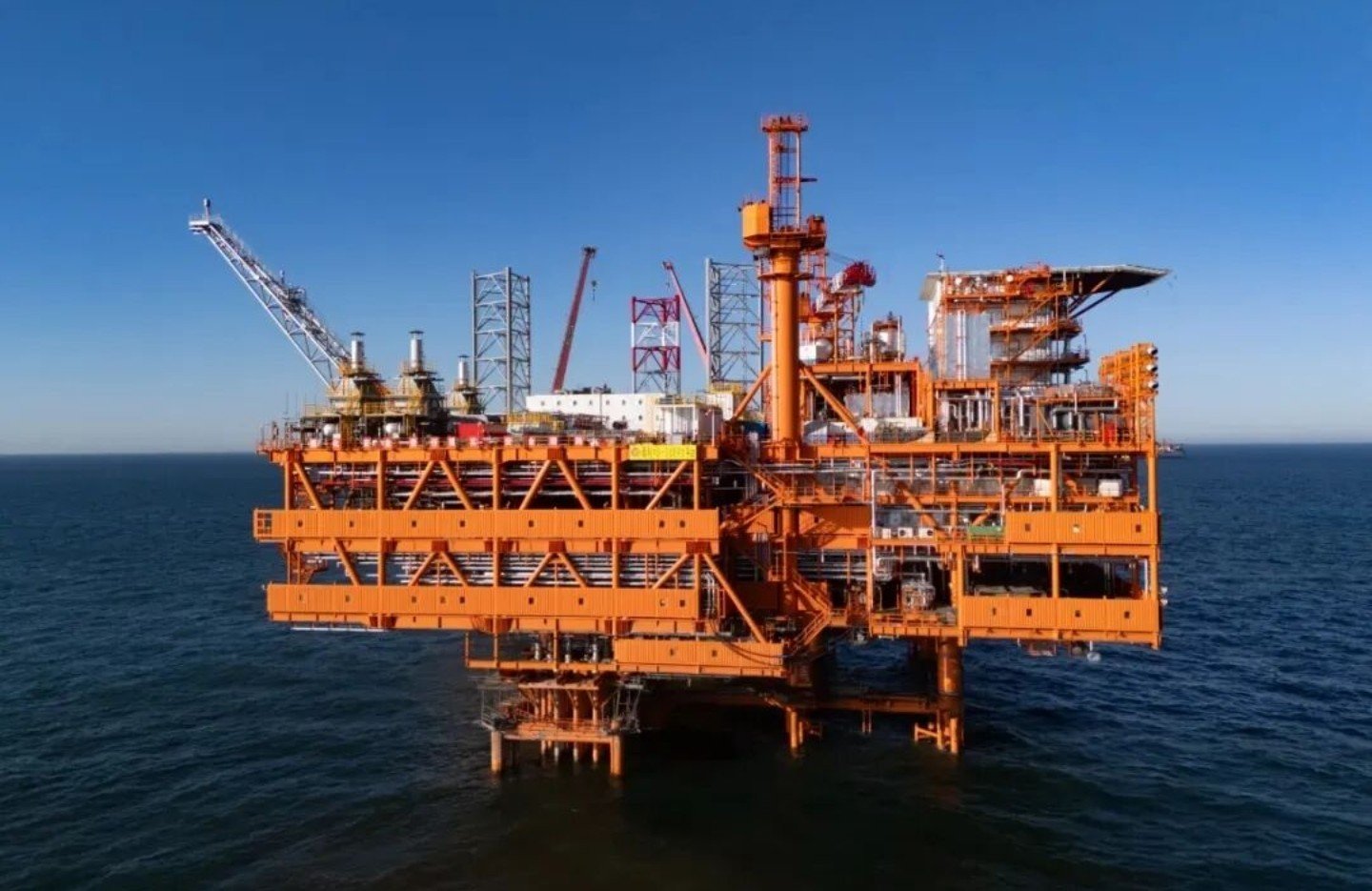 Offshore engineering project platform at sea