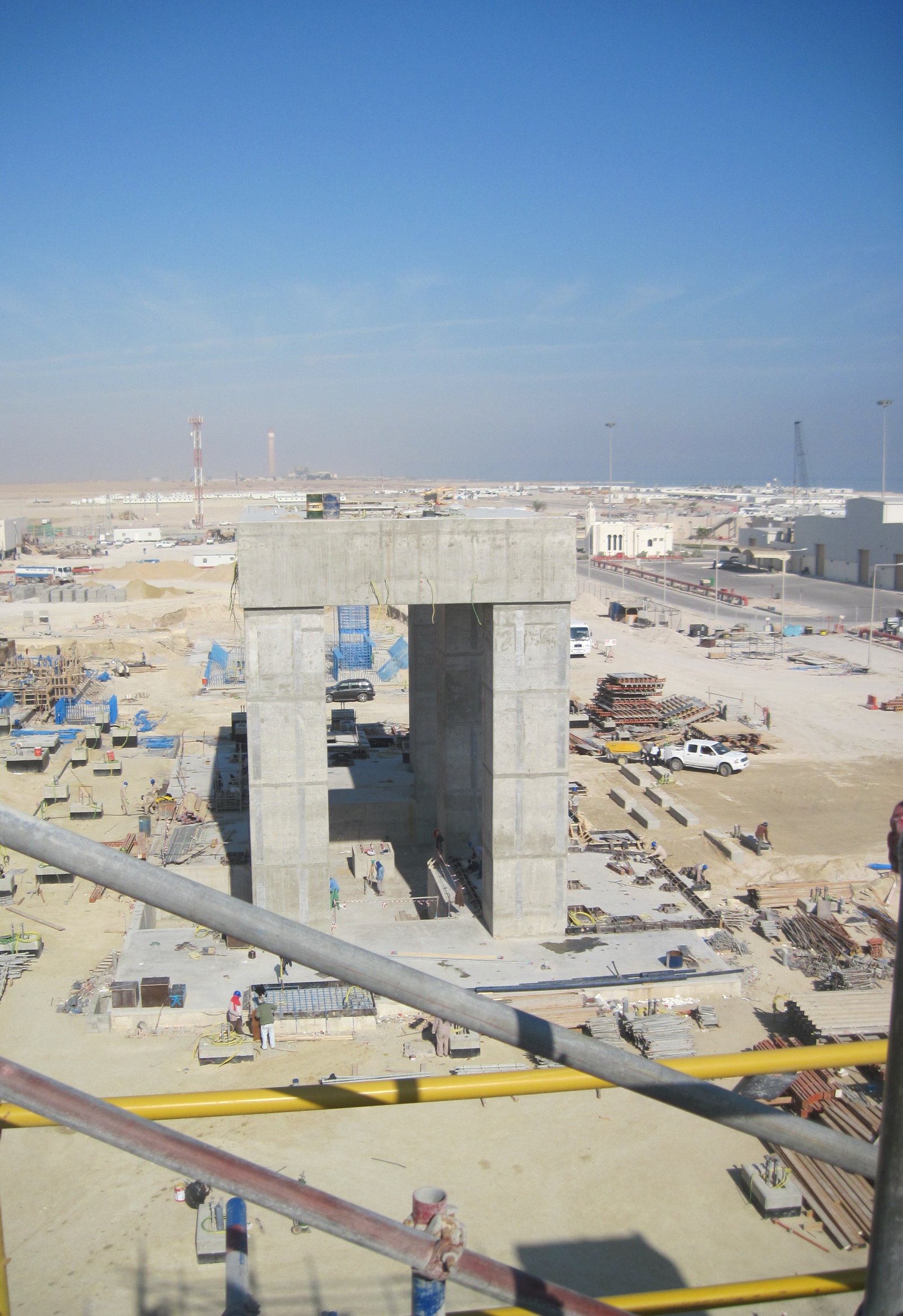 Concrete foundation at a power plant construction site